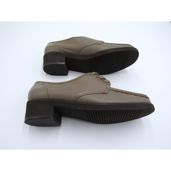 Walking Lady by Trotters Womens 6M Taupe Block Heeled Loafers Leather Casual - Picture 12 of 16